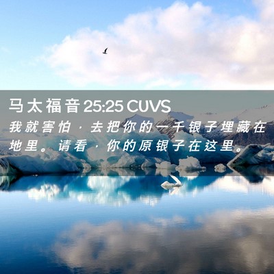 Picture 02 - 马 太 福 音 25:25 CUVS - 我 就 害 怕 ， 去 把 你 的 一 千 银 - Bible Verse Picture