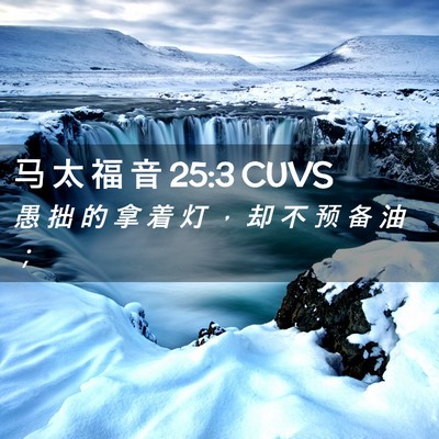 Picture 02 - 马 太 福 音 25:3 CUVS - 愚 拙 的 拿 着 灯 ， 却 不 预 备 油 - Bible Verse Picture