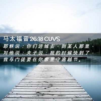 Picture 02 - 马 太 福 音 26:18 CUVS - 耶 稣 说 ： 你 们 进 城 去 ， 到 某 - Bible Verse Picture