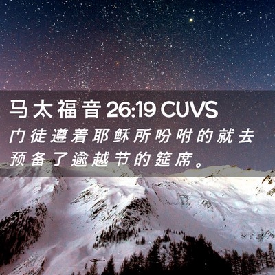 Picture 02 - 马 太 福 音 26:19 CUVS - 门 徒 遵 着 耶 稣 所 吩 咐 的 就 去 - Bible Verse Picture