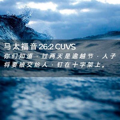 Picture 02 - 马 太 福 音 26:2 CUVS - 你 们 知 道 ， 过 两 天 是 逾 越 节 - Bible Verse Picture