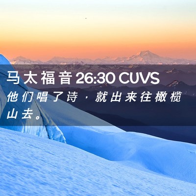 Picture 02 - 马 太 福 音 26:30 CUVS - 他 们 唱 了 诗 ， 就 出 来 往 橄 榄 - Bible Verse Picture