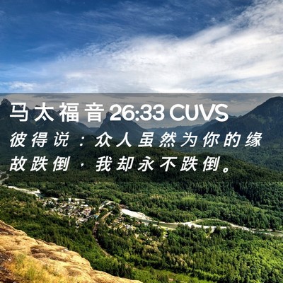 Picture 02 - 马 太 福 音 26:33 CUVS - 彼 得 说 ： 众 人 虽 然 为 你 的 缘 - Bible Verse Picture
