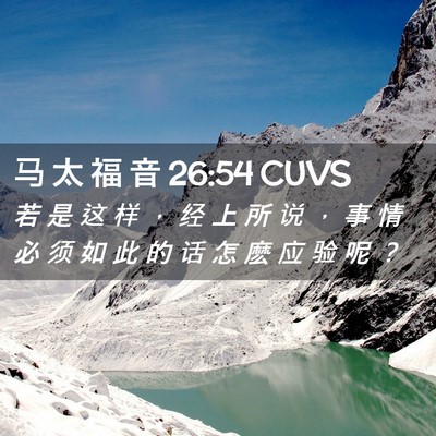 Picture 02 - 马 太 福 音 26:54 CUVS - 若 是 这 样 ， 经 上 所 说 ， 事 情 - Bible Verse Picture