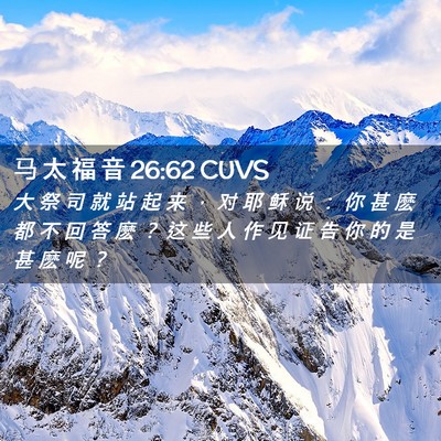 Picture 02 - 马 太 福 音 26:62 CUVS - 大 祭 司 就 站 起 来 ， 对 耶 稣 说 - Bible Verse Picture
