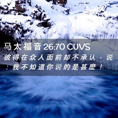 Picture 02 - 马 太 福 音 26:70 CUVS - 彼 得 在 众 人 面 前 却 不 承 认 ， - Bible Verse Picture