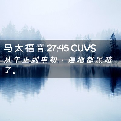 Picture 02 - 马 太 福 音 27:45 CUVS - 从 午 正 到 申 初 ， 遍 地 都 黑 暗 - Bible Verse Picture