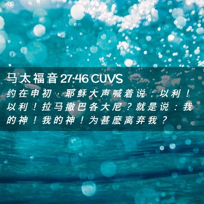 Picture 02 - 马 太 福 音 27:46 CUVS - 约 在 申 初 ， 耶 稣 大 声 喊 着 说 - Bible Verse Picture