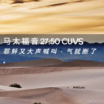 Picture 02 - 马 太 福 音 27:50 CUVS - 耶 稣 又 大 声 喊 叫 ， 气 就 断 了 - Bible Verse Picture