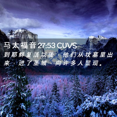 Picture 02 - 马 太 福 音 27:53 CUVS - 到 耶 稣 复 活 以 後 ， 他 们 从 坟 - Bible Verse Picture