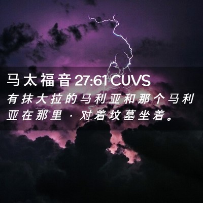 Picture 02 - 马 太 福 音 27:61 CUVS - 有 抹 大 拉 的 马 利 亚 和 那 个 马 - Bible Verse Picture