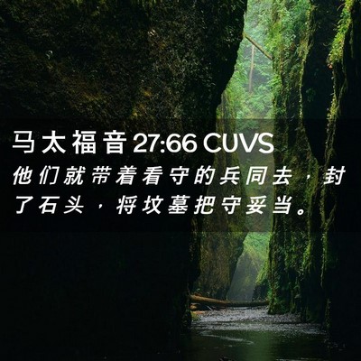 Picture 02 - 马 太 福 音 27:66 CUVS - 他 们 就 带 着 看 守 的 兵 同 去 ， - Bible Verse Picture