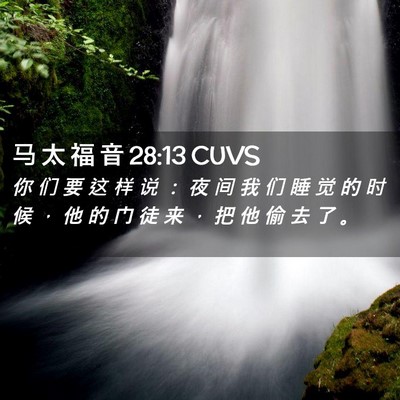 Picture 02 - 马 太 福 音 28:13 CUVS - 你 们 要 这 样 说 ： 夜 间 我 们 睡 - Bible Verse Picture