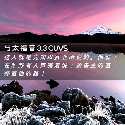 Picture 02 - 马 太 福 音 3:3 CUVS - 这 人 就 是 先 知 以 赛 亚 所 说 的 - Bible Verse Picture