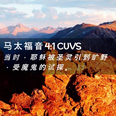 Picture 02 - 马 太 福 音 4:1 CUVS - 当 时 ， 耶 稣 被 圣 灵 引 到 旷 野 - Bible Verse Picture