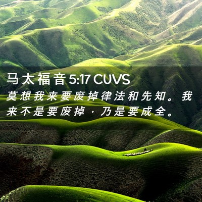 Picture 02 - 马 太 福 音 5:17 CUVS - 莫 想 我 来 要 废 掉 律 法 和 先 知 - Bible Verse Picture
