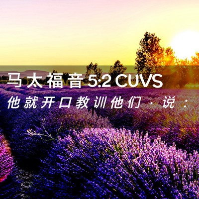 Picture 02 - 马 太 福 音 5:2 CUVS - 他 就 开 口 教 训 他 们 ， 说 - Bible Verse Picture