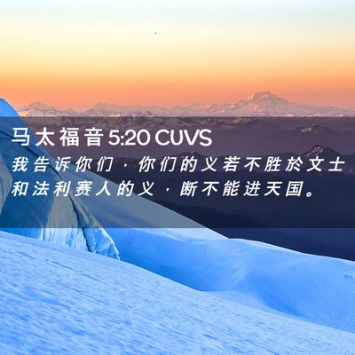 Picture 02 - 马 太 福 音 5:20 CUVS - 我 告 诉 你 们 ， 你 们 的 义 若 不 - Bible Verse Picture
