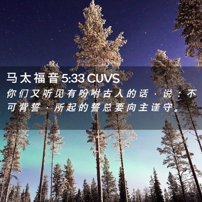 Picture 02 - 马 太 福 音 5:33 CUVS - 你 们 又 听 见 有 吩 咐 古 人 的 话 - Bible Verse Picture