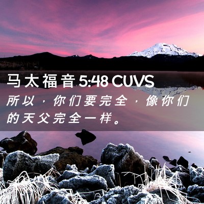 Picture 02 - 马 太 福 音 5:48 CUVS - 所 以 ， 你 们 要 完 全 ， 像 你 们 - Bible Verse Picture