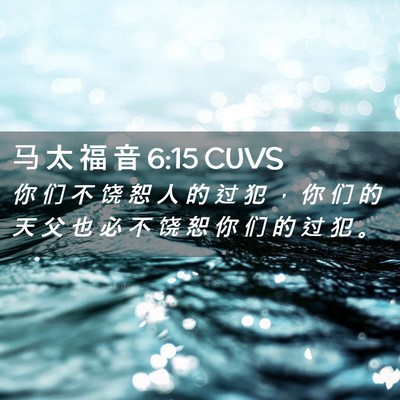 Picture 02 - 马 太 福 音 6:15 CUVS - 你 们 不 饶 恕 人 的 过 犯 ， 你 们 - Bible Verse Picture