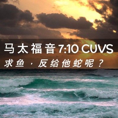 Picture 02 - 马 太 福 音 7:10 CUVS - 求 鱼 ， 反 给 他 蛇 呢 - Bible Verse Picture