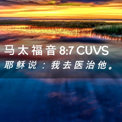 Picture 02 - 马 太 福 音 8:7 CUVS - 耶 稣 说 ： 我 去 医 治 他 - Bible Verse Picture