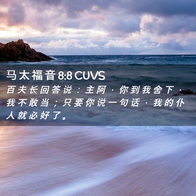 Picture 02 - 马 太 福 音 8:8 CUVS - 百 夫 长 回 答 说 ： 主 阿 ， 你 到 - Bible Verse Picture