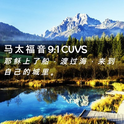 Picture 02 - 马 太 福 音 9:1 CUVS - 耶 稣 上 了 船 ， 渡 过 海 ， 来 到 - Bible Verse Picture