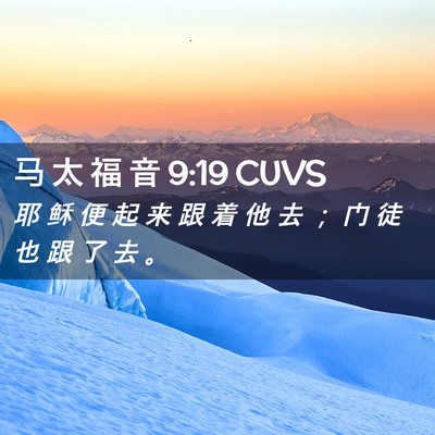 Picture 02 - 马 太 福 音 9:19 CUVS - 耶 稣 便 起 来 跟 着 他 去 ； 门 徒 - Bible Verse Picture