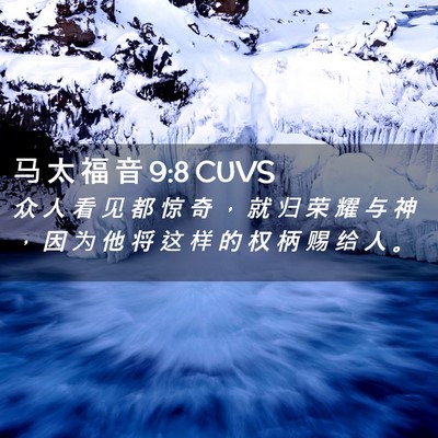 Picture 02 - 马 太 福 音 9:8 CUVS - 众 人 看 见 都 惊 奇 ， 就 归 荣 耀 - Bible Verse Picture