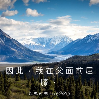 Picture 03 - 以 弗 所 书 3:14 CUVS - 因 此 ， 我 在 父 面 前 屈 膝 - Bible Verse Picture