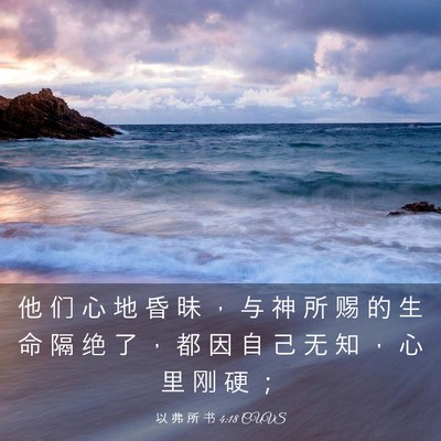 Picture 03 - 以 弗 所 书 4:18 CUVS - 他 们 心 地 昏 昧 ， 与 神 所 赐 的 - Bible Verse Picture