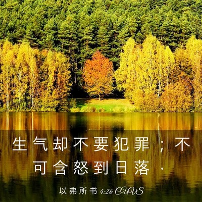 Picture 03 - 以 弗 所 书 4:26 CUVS - 生 气 却 不 要 犯 罪 ； 不 可 含 怒 - Bible Verse Picture