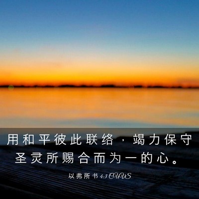 Picture 03 - 以 弗 所 书 4:3 CUVS - 用 和 平 彼 此 联 络 ， 竭 力 保 守 - Bible Verse Picture