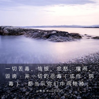 Picture 03 - 以 弗 所 书 4:31 CUVS - 一 切 苦 毒 、 恼 恨 、 忿 怒 、 嚷 - Bible Verse Picture