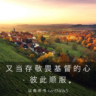 Picture 03 - 以 弗 所 书 5:21 CUVS - 又 当 存 敬 畏 基 督 的 心 ， 彼 此 - Bible Verse Picture
