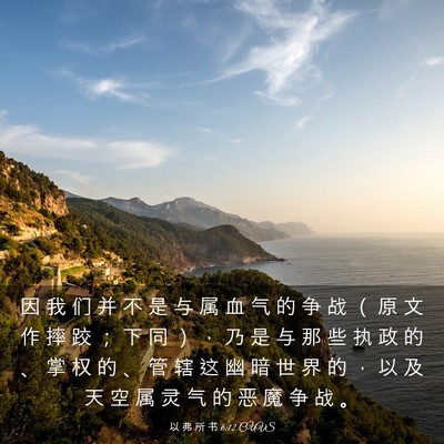 Picture 03 - 以 弗 所 书 6:12 CUVS - 因 我 们 并 不 是 与 属 血 气 的 争 - Bible Verse Picture
