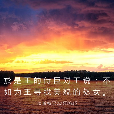 Picture 03 - 以 斯 帖 记 2:2 CUVS - 於 是 王 的 侍 臣 对 王 说 ： 不 如 - Bible Verse Picture