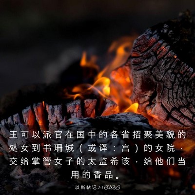 Picture 03 - 以 斯 帖 记 2:3 CUVS - 王 可 以 派 官 在 国 中 的 各 省 招 - Bible Verse Picture