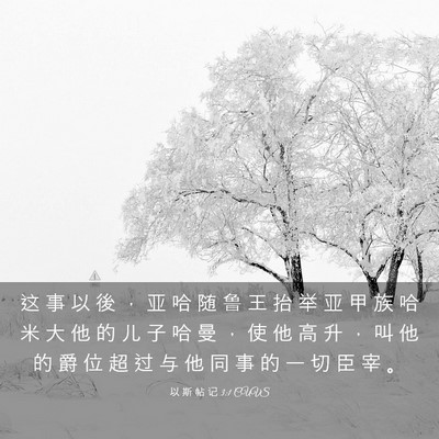 Picture 03 - 以 斯 帖 记 3:1 CUVS - 这 事 以 後 ， 亚 哈 随 鲁 王 抬 举 - Bible Verse Picture
