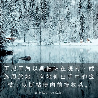 Picture 03 - 以 斯 帖 记 5:2 CUVS - 王 见 王 后 以 斯 帖 站 在 院 内 ， - Bible Verse Picture