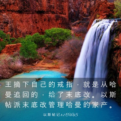 Picture 03 - 以 斯 帖 记 8:2 CUVS - 王 摘 下 自 己 的 戒 指 ， 就 是 从 - Bible Verse Picture