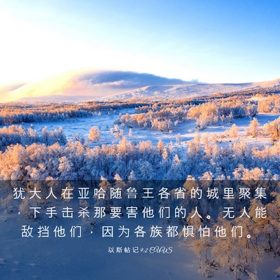 Picture 03 - 以 斯 帖 记 9:2 CUVS - 犹 大 人 在 亚 哈 随 鲁 王 各 省 的 - Bible Verse Picture