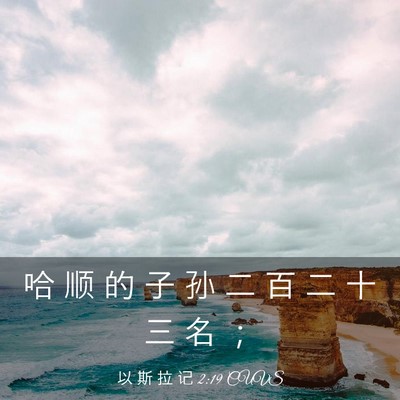Picture 03 - 以 斯 拉 记 2:19 CUVS - 哈 顺 的 子 孙 二 百 二 十 三 名 - Bible Verse Picture