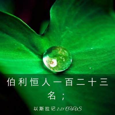 Picture 03 - 以 斯 拉 记 2:21 CUVS - 伯 利 恒 人 一 百 二 十 三 名 - Bible Verse Picture