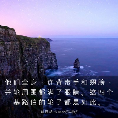 Picture 03 - 以 西 结 书 10:12 CUVS - 他 们 全 身 ， 连 背 带 手 和 翅 膀 - Bible Verse Picture