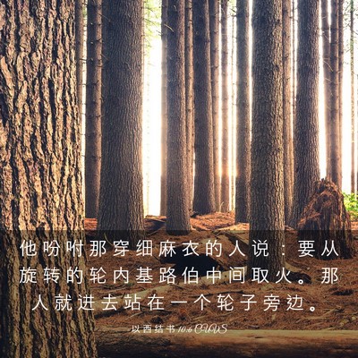 Picture 03 - 以 西 结 书 10:6 CUVS - 他 吩 咐 那 穿 细 麻 衣 的 人 说 ： - Bible Verse Picture