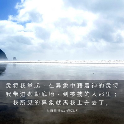 Picture 03 - 以 西 结 书 11:24 CUVS - 灵 将 我 举 起 ， 在 异 象 中 藉 着 - Bible Verse Picture