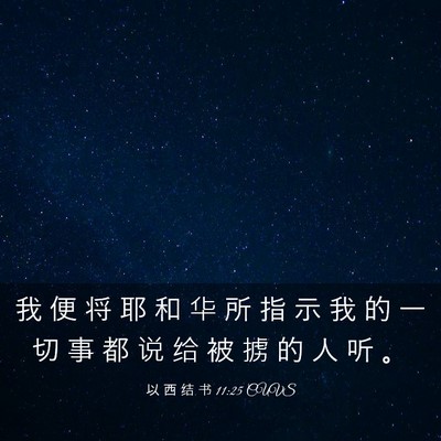 Picture 03 - 以 西 结 书 11:25 CUVS - 我 便 将 耶 和 华 所 指 示 我 的 一 - Bible Verse Picture